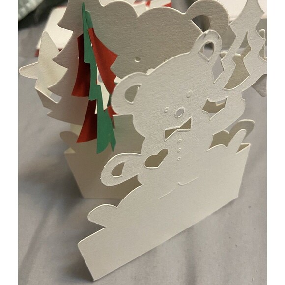 3D Pop Up Christmas Greeting 9 Card Pack Reindeer & Teddy Bears Unique Stands Up - Picture 2 of 11